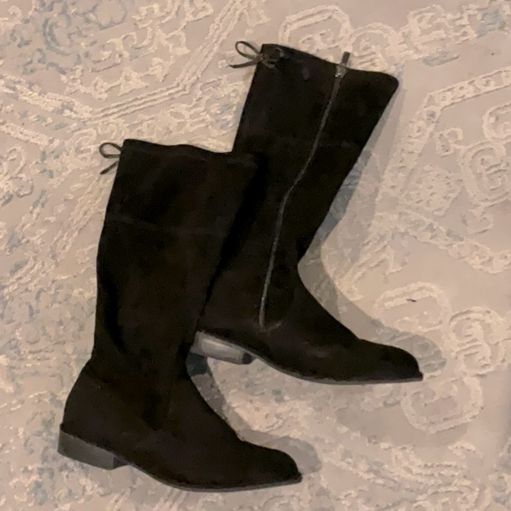 Stuart Weitzman Girls lowland Bow Black Boots- 4